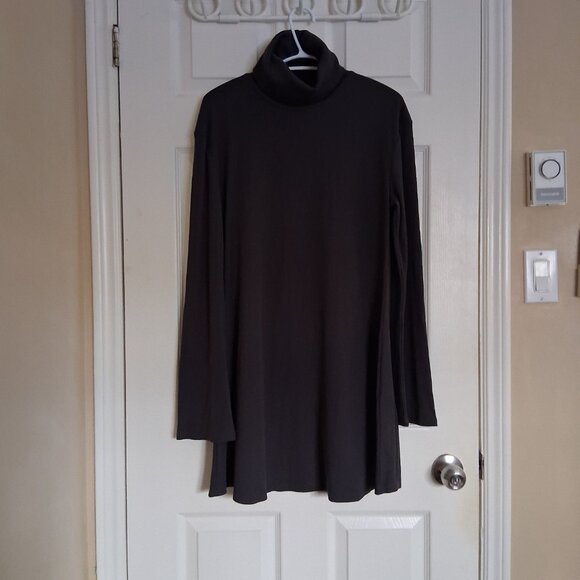 ASOS Design Women's Size 12 Charcoal Gray Ribbed Roll Neck Mini Dress - Picture 3 of 12